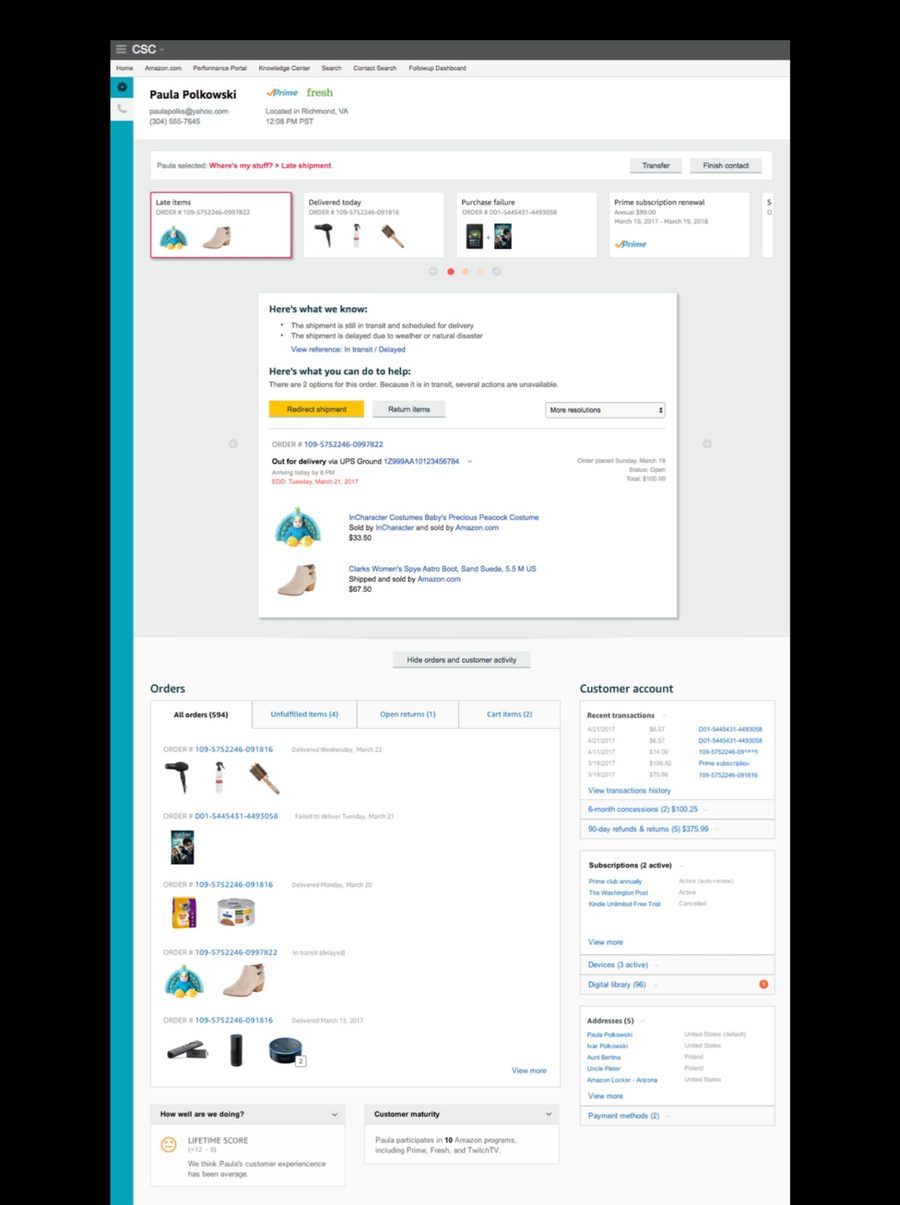 Deviate, same tool structure, order cards at top